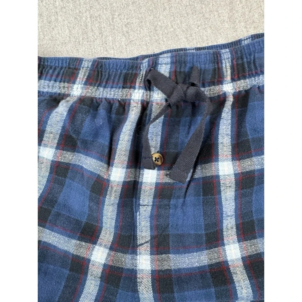 Disney Store Men Sleepwear XL Blue‎ Plaid Mickey Mouse Embroidered Back Pocket